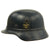 Original German WWII Named Beaded M35 NSDAP Double Decal Civic Police Steel Helmet - marked NS64 Original Items