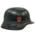 Original German WWII Named Beaded M35 NSDAP Double Decal Civic Police Steel Helmet - marked NS64 Original Items
