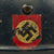 Original German WWII Named Beaded M35 NSDAP Double Decal Civic Police Steel Helmet - marked NS64 Original Items