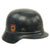 Original German WWII Named Beaded M35 NSDAP Double Decal Civic Police Steel Helmet - marked NS64 Original Items