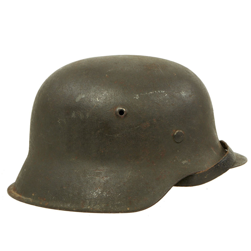 Original German WWII M42 Army Heer Helmet with 56cm Liner & Chinstrap - stamped hkp64 Original Items