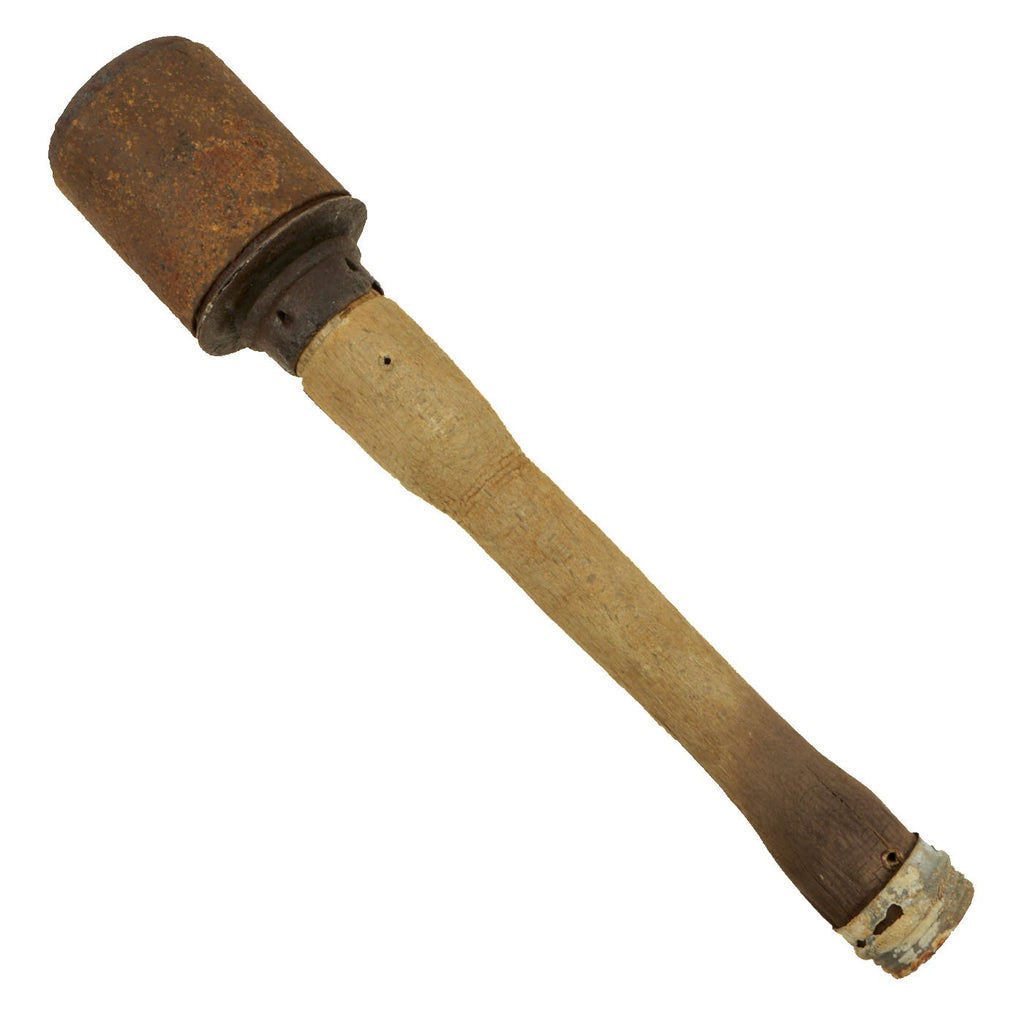 Original German WWII 1943 dated M24 Stick Grenade by Richard Rinker with Fragmentation Sleeve - Stielhandgranate Original Items