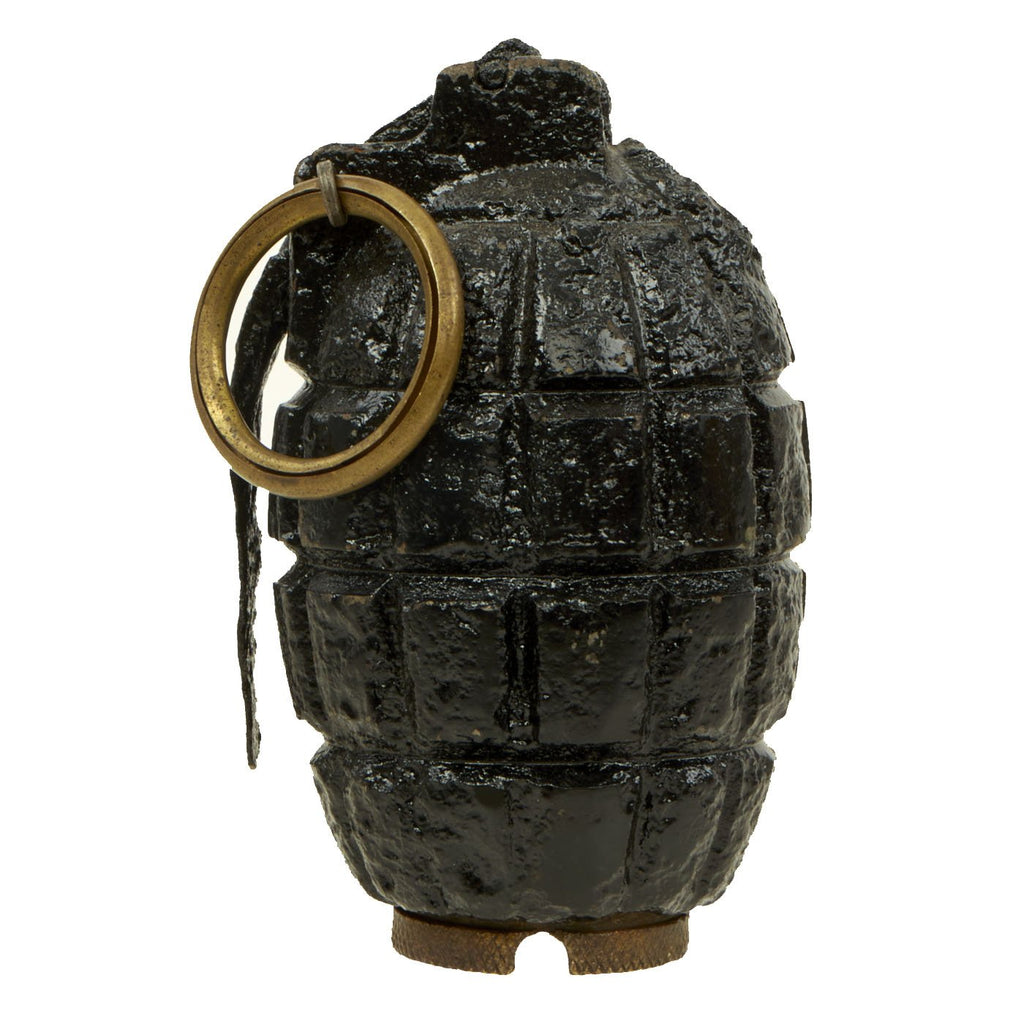 Original British WWI Mills Bomb No. 5 MKI Grenade Dated August, 1916 - Inert - With Museum Tag Original Items