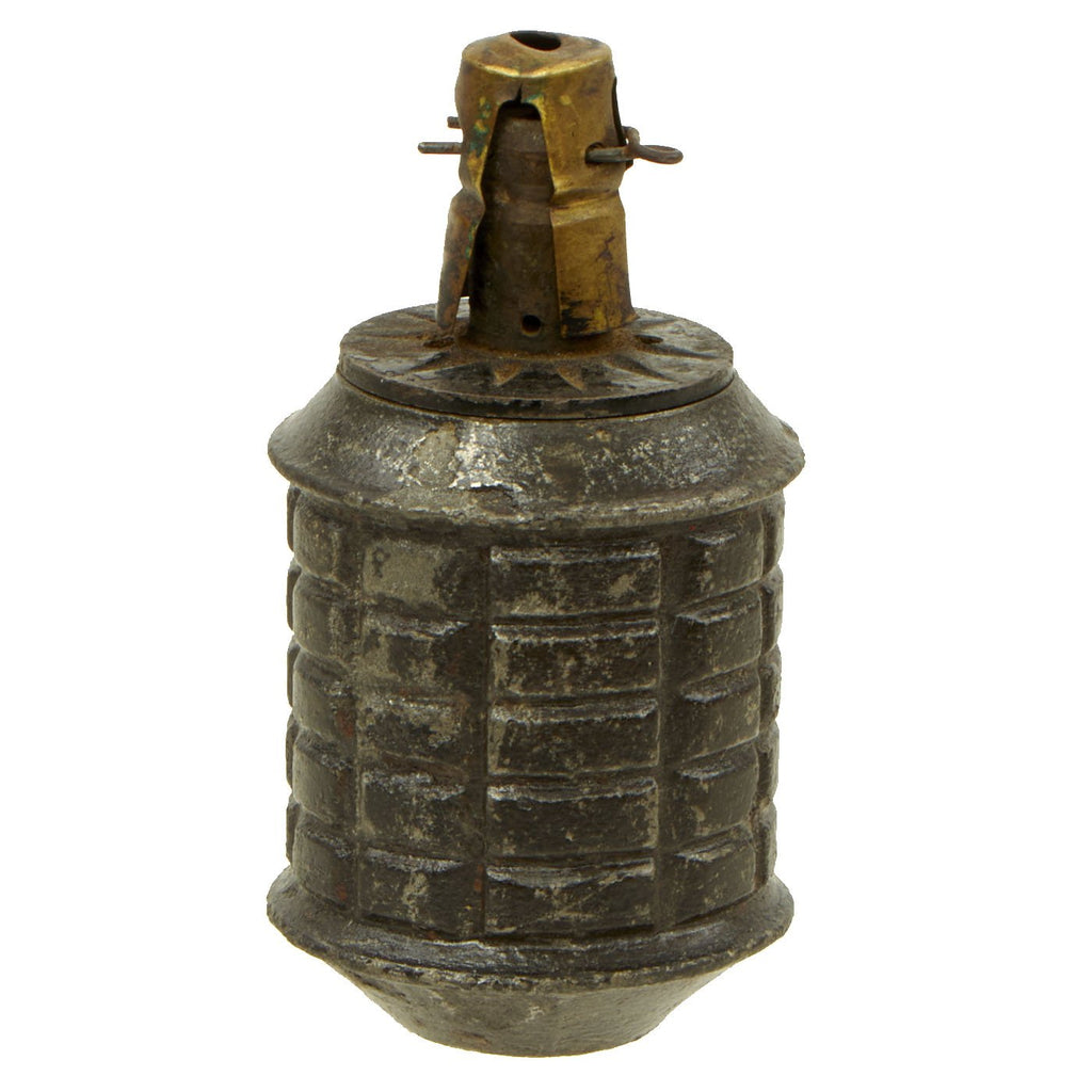 Original Japanese WWII Type 97 Inert Fragmentation Hand Grenade with Fuse - dated 1940 Original Items