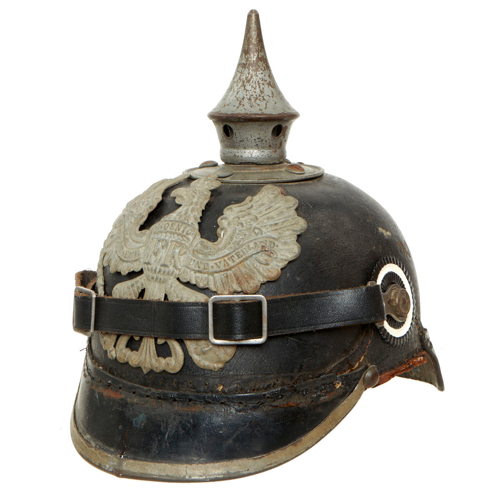 Original Imperial German WWI Prussian EM/NCO Infantry M1915 Pickelhaube Spiked Helmet Original Items
