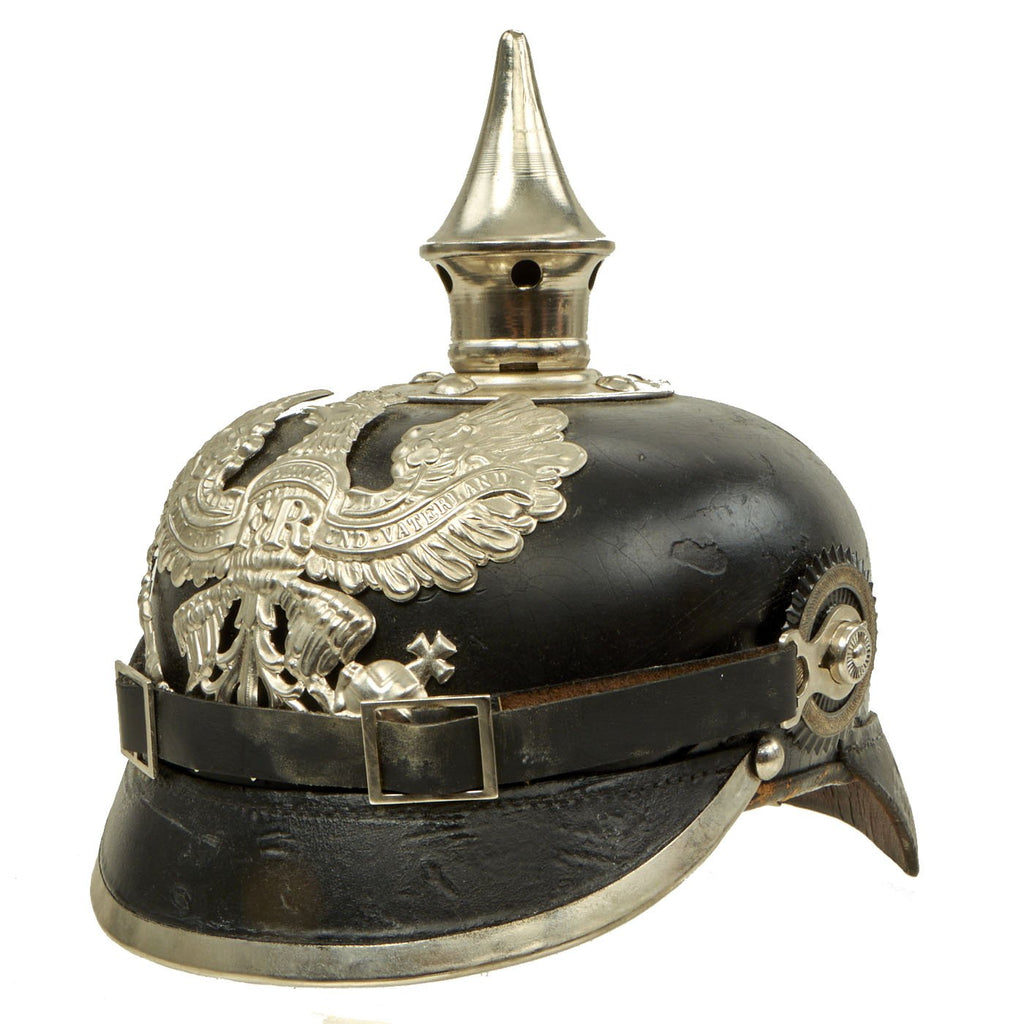 Original German WWI Prussian M1895 Line Infantry Enlisted Man's Pickelhaube Spiked Helmet Original Items