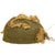 Original WWII British MKII Named Paratrooper Helmet with Net and Scrim - Dated 1944 Original Items