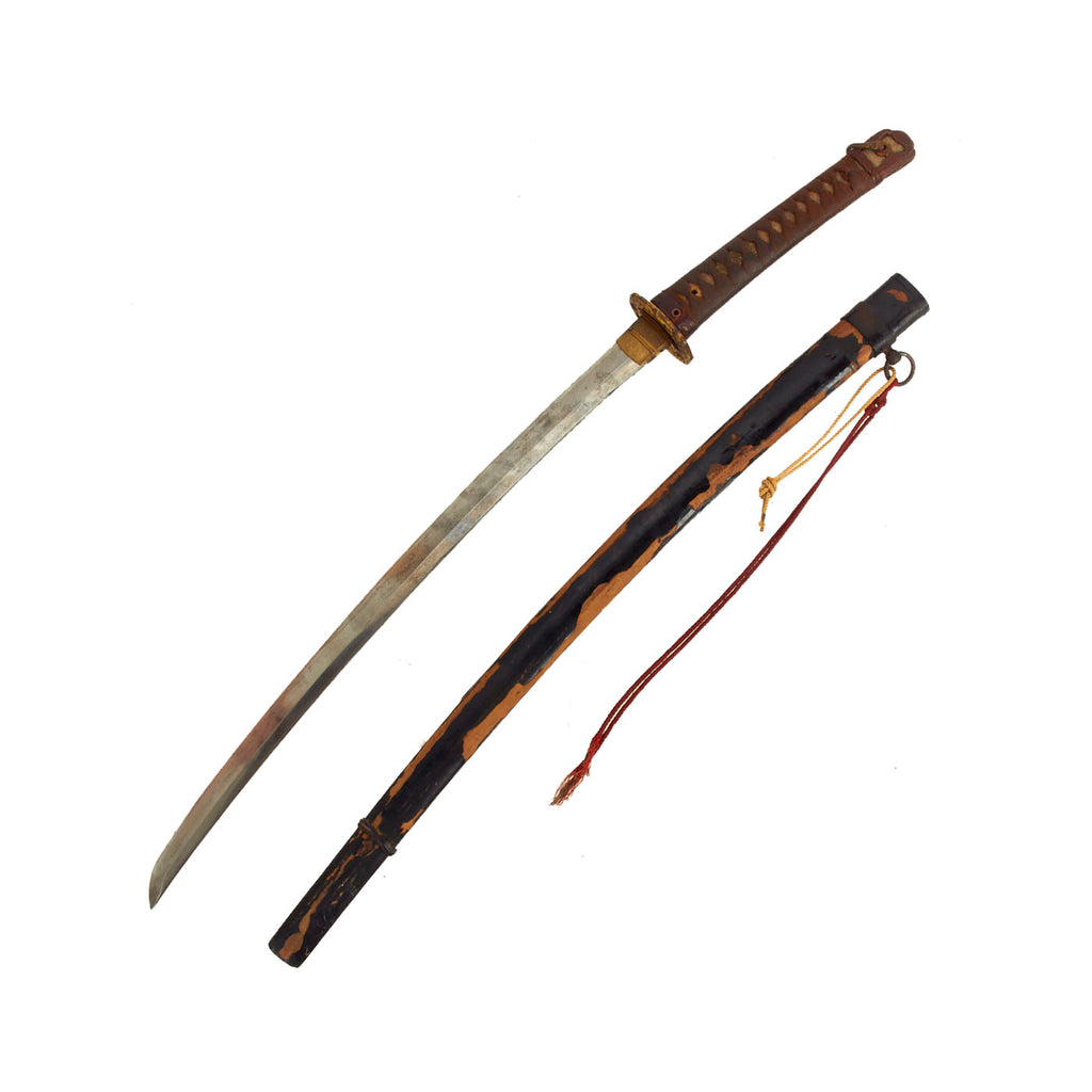 Original WWII Japanese Army Officer Type 98 Shin-Gunto Wakizashi Short Sword by AMAHIDE with Scabbard Original Items