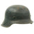 Original German WWII M42 Wehrmacht Bunker Camo Concrete Textured Paint Helmet with Liner - Size 64 Shell Original Items
