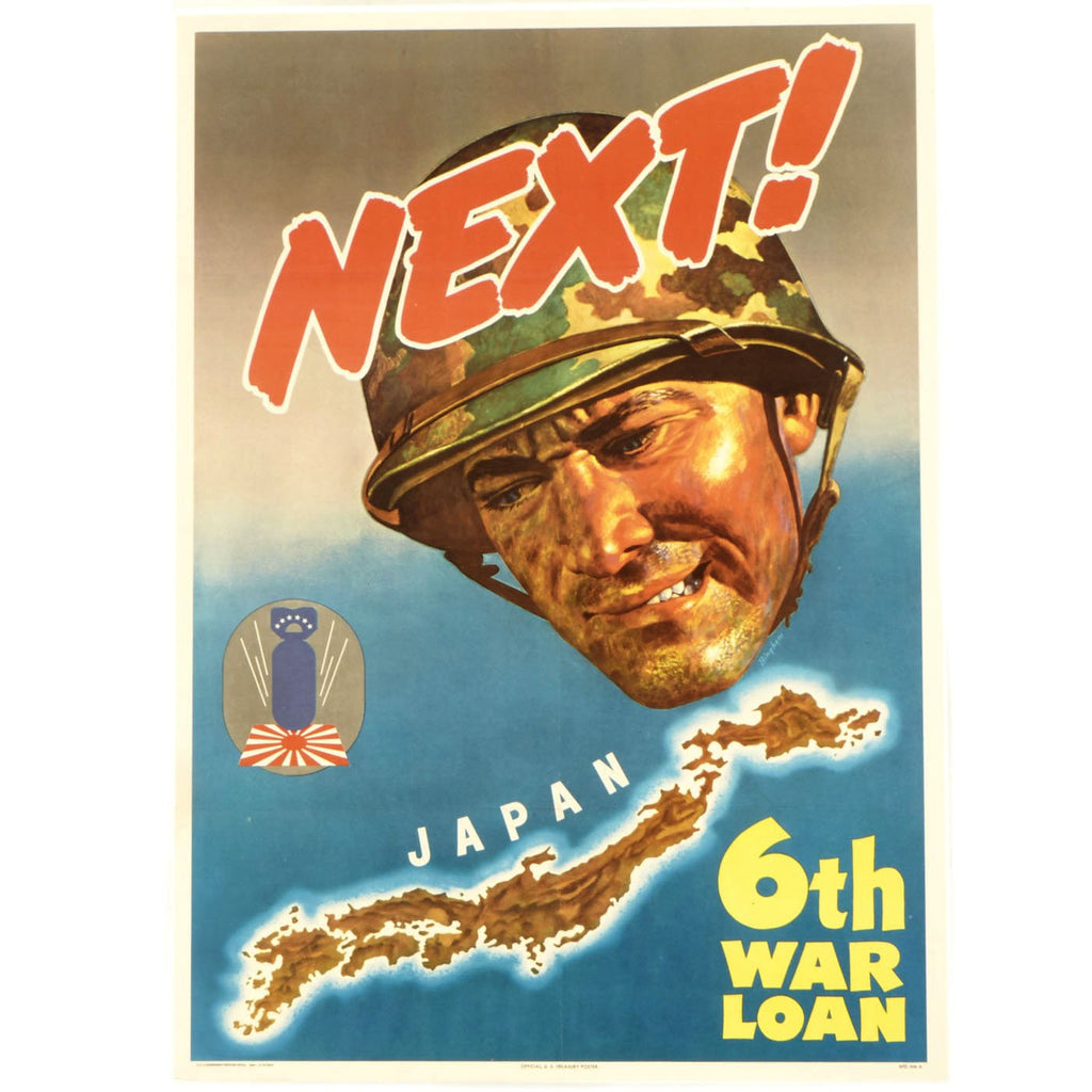 Original U.S. WWII U.S. Government Printing Office Propaganda Poster - Next! 6th War Loan Original Items