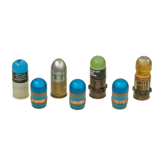 Original U.S. Lot of Seven 40mm Grenade Launcher Rounds - Deactivated Original Items