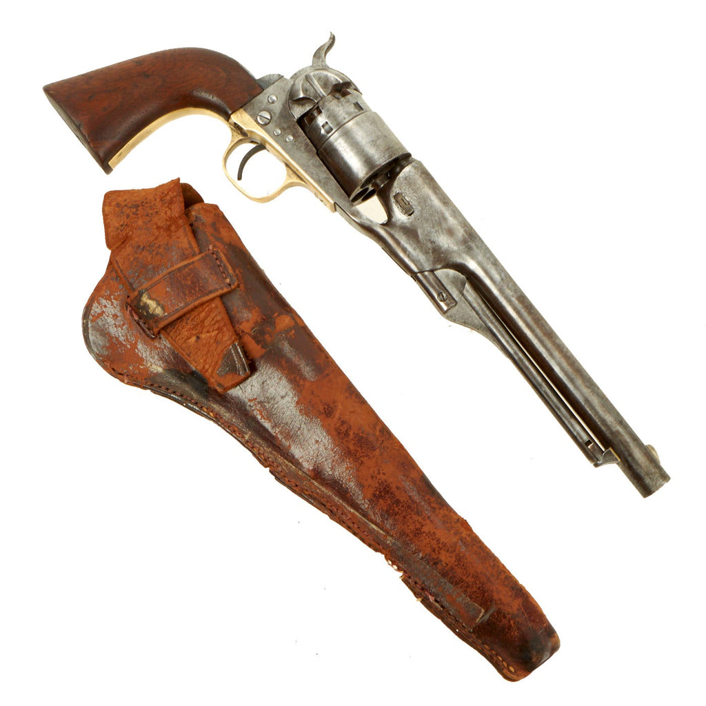 Original U.S. Civil War Colt M1860 Army 4 Screw Revolver made in 1861 with Cylinder Scene & "Slim Jim" Holster - Serial 19974 Original Items