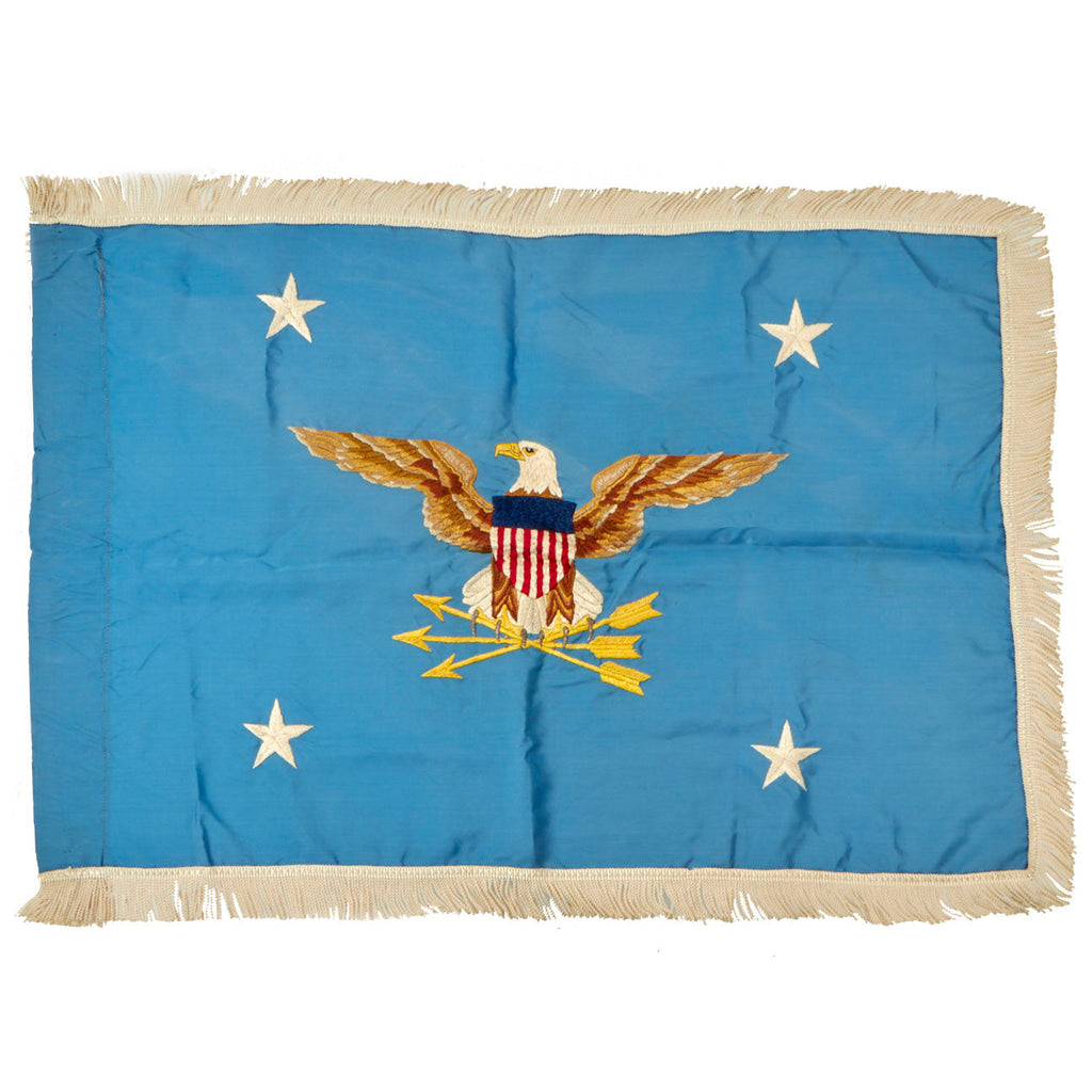 Original U.S. Secretary of Defense Medium Blue Indoor/Ceremonial Embroidered Flag - 27” x 18” Original Items