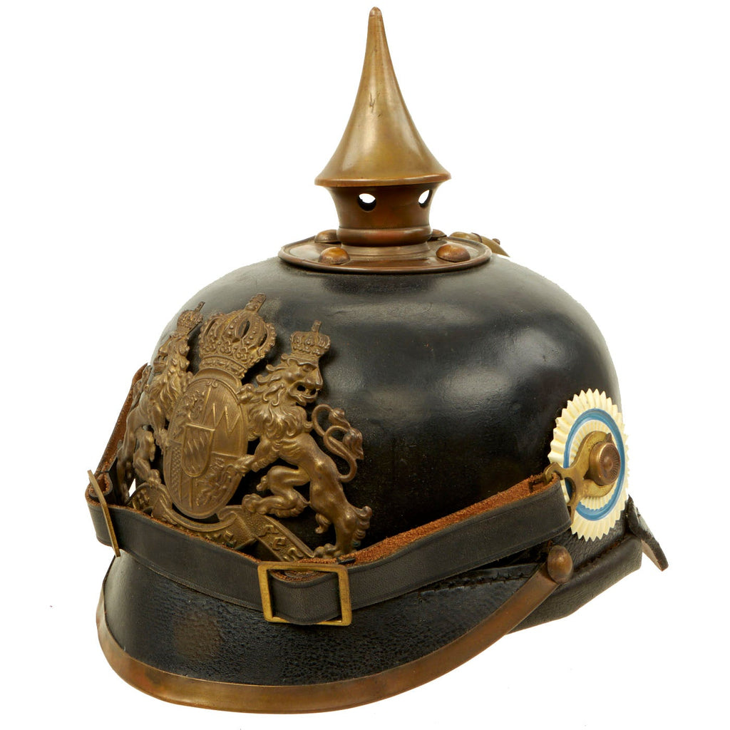 Original WWI Imperial German Bavarian Model 1896 Line Infantry EM Pickelhaube Original Items
