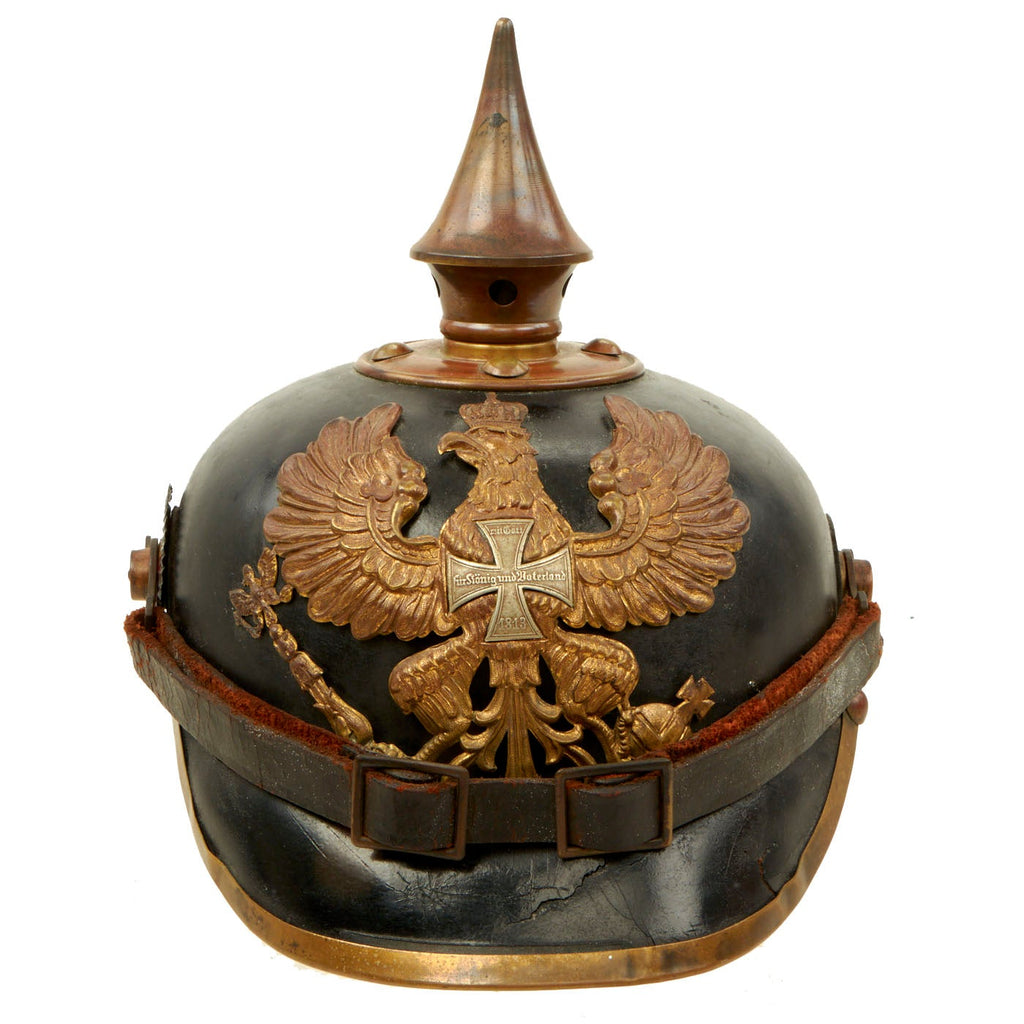 Original WWI Imperial German Prussian M1895 Landwehr Reserve Infantry EM NCO Pickelhaube Spiked Helmet Original Items