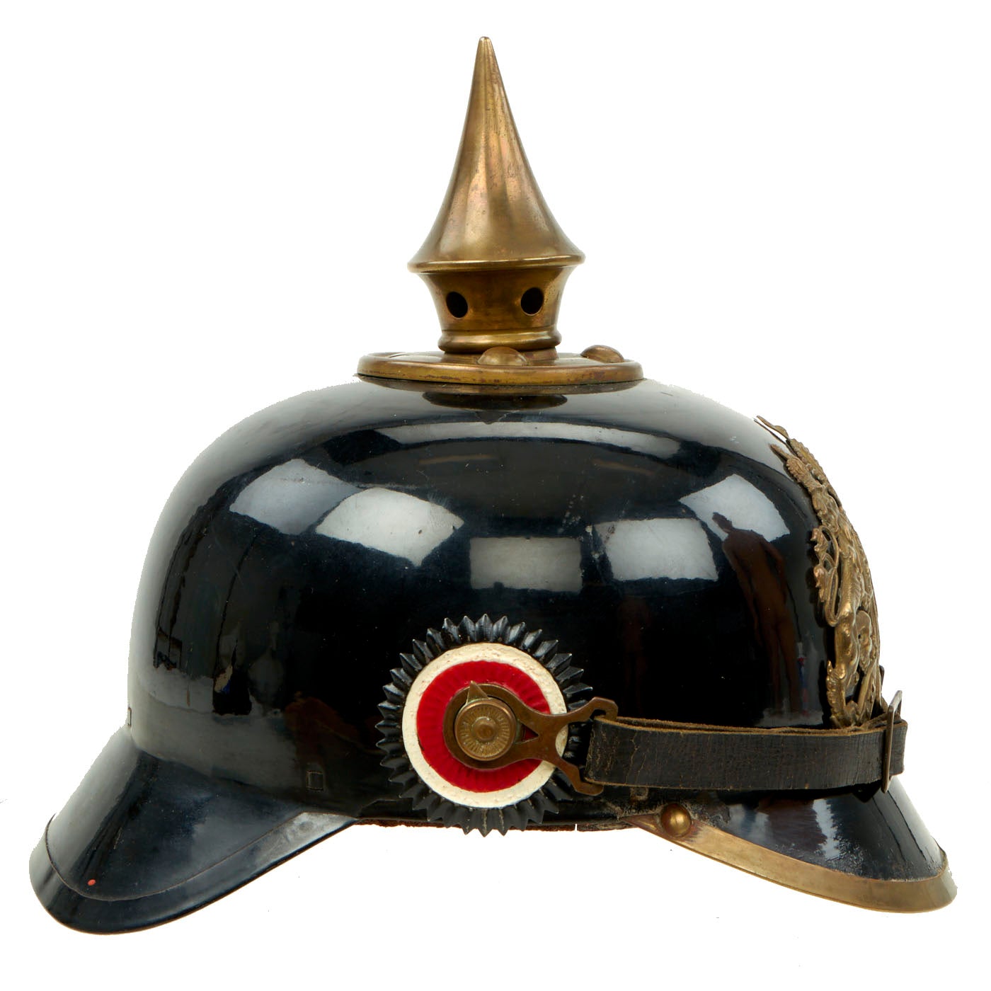 Original German WWI Bavarian Model 1914 Tin Plate Pickelhaube Helmet