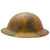 Original U.S. WWI M1917 Doughboy Helmet with Camouflage Textured Paint Original Items