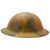 Original U.S. WWI M1917 Doughboy Helmet with Camouflage Textured Paint Original Items