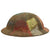 Original U.S. WWI M1917 Doughboy Helmet with Camouflage Panel Textured Paint Original Items