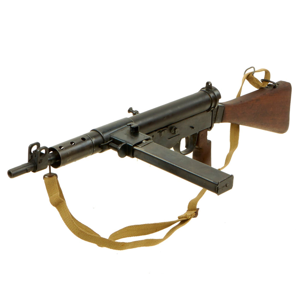 Original British WWII Sten Mk V Display Submachine Gun with Magazine and Sling - Serial 37690 Original Items