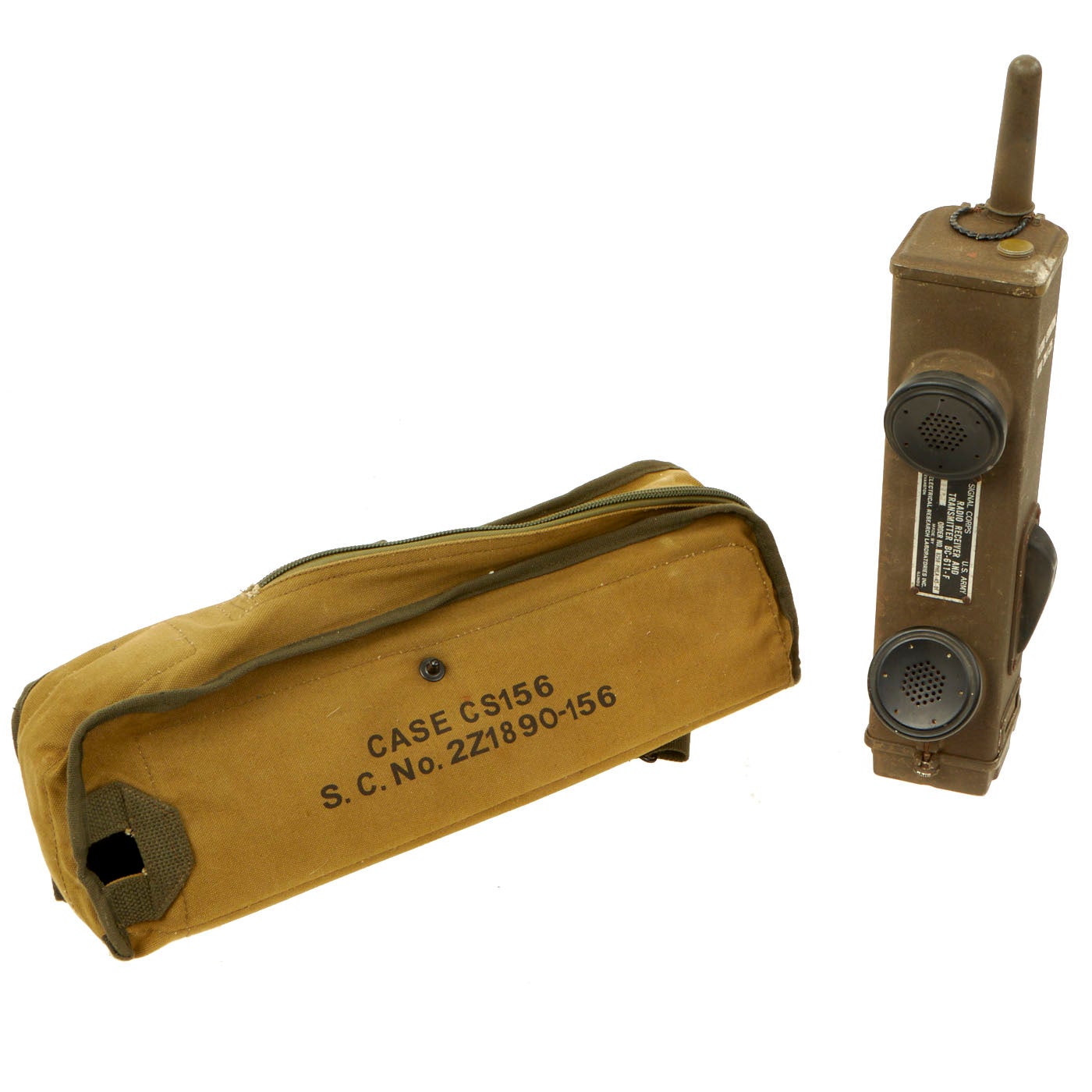Original U.S. WWII Handie Talkie SCR-536 Radio Transceiver BC-611