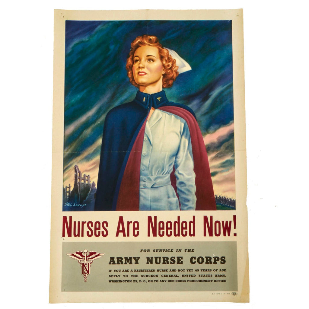 Original U.S. WWII Army Nurse Corps Recruitment Poster - Nurses Are Needed Now! Original Items