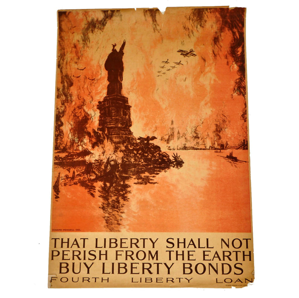 Original U.S. WWI Fourth Liberty Loan Poster - Liberty Shall Not Perish Original Items
