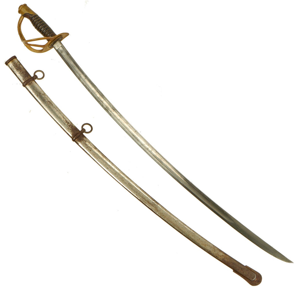 Original U.S. Civil War Named Model 1860 Light Cavalry Saber with Scabbard by Ames of Chicopee, Mass. - Dated 1863 Original Items
