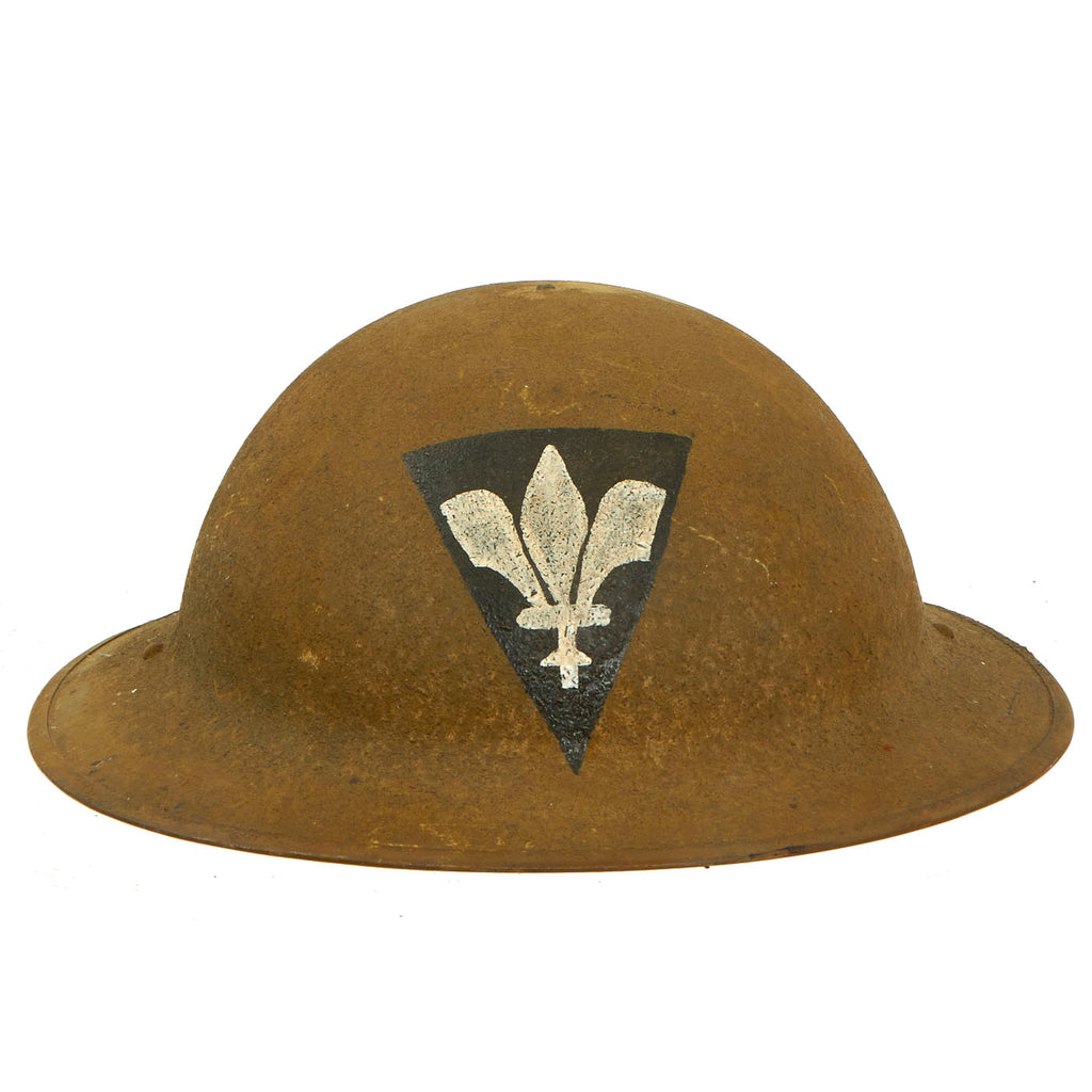 Original U.S. WWI Named District of Paris AEF Officer’s Fleur-De-Lis M1917 Doughboy Helmet (Size 7) - 1st Lieutenant J.W. Goodsell, Replenishment Company Original Items
