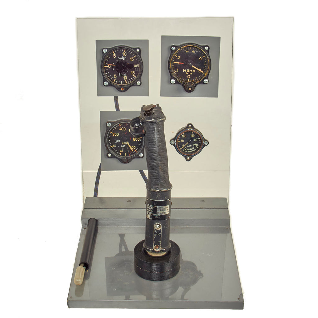 Original German WWII Luftwaffe ME109 Messerschmitt Bf 109 Control Stick KG12E - with Instrument Panel Gauges-Functional Display! Original Items