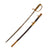 Original Japanese WWII Navy Officer Model 1883 Kyu-Gunto Sword with Leather Parade Scabbard Original Items