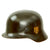 Original German WWII Army Heer M40 Single Decal Steel Helmet with Damaged Liner - EF64 Original Items