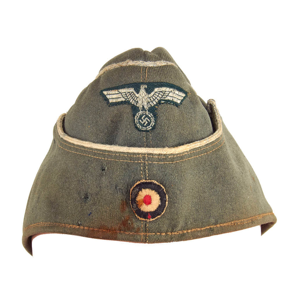 Original German WWII Service Worn Heer Army Officer Wool M38 Overseas Cap - Size 59 Original Items