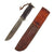 Original U.S. WWII Large EG Waterman E.G.W. Leather Grip Fighting Knife with Scabbard Original Items