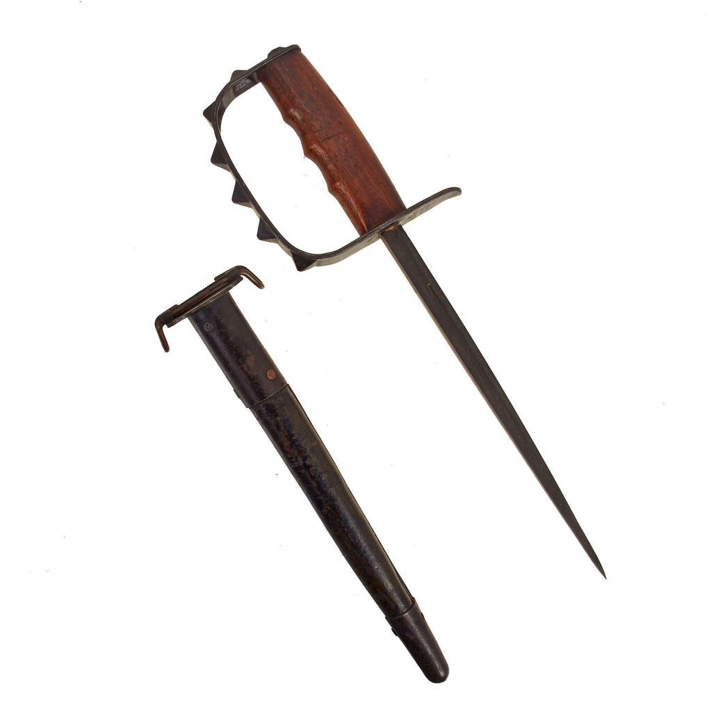 Original U.S. WWI UNISSUED M1917 Trench Knife by L.F. & C dated 1917 With Cardboard Shipping Tube and Scabbard by Jewell dated 1918 Original Items
