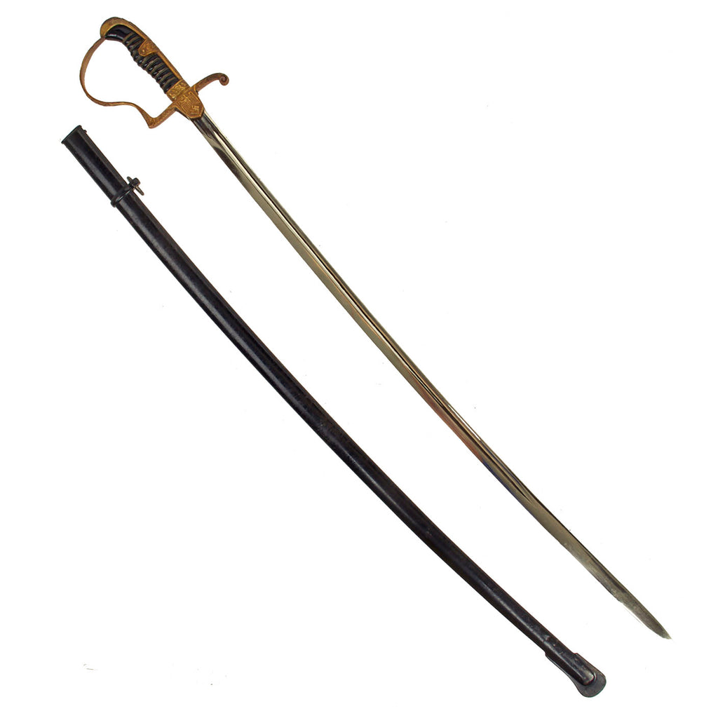 Original German WWII Army Officer Emil Voos Pattern Dove Head Sword with Steel Scabbard Original Items
