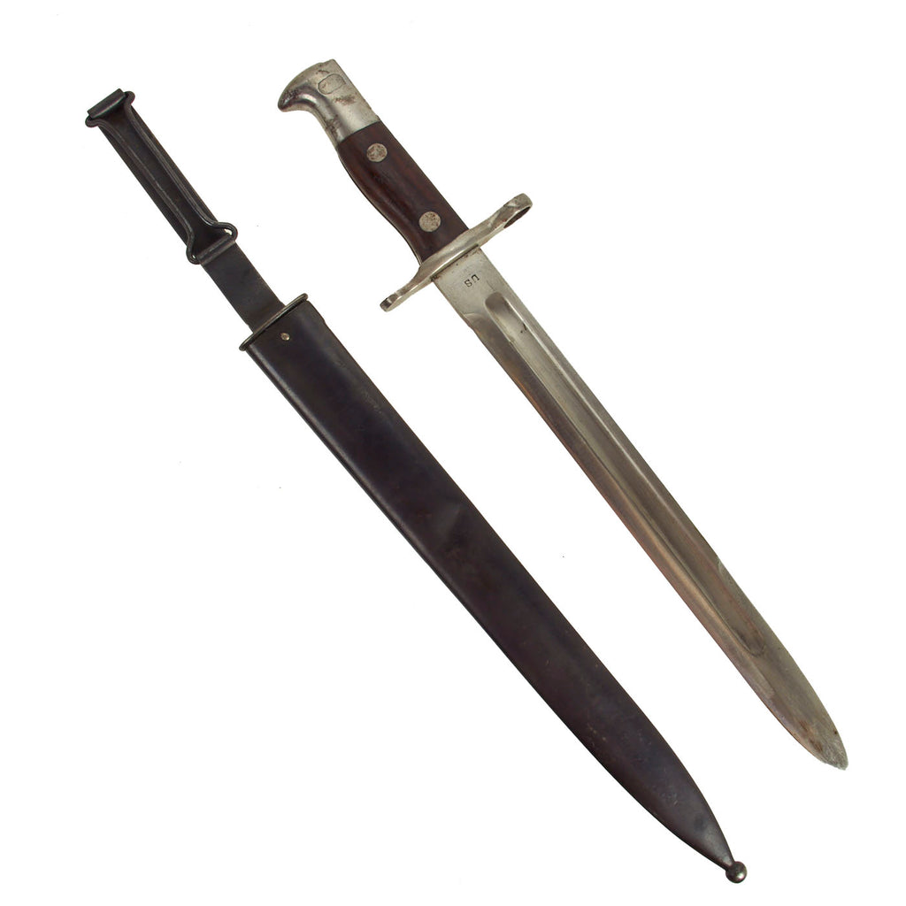 Original U.S. Pre-WWI M1892 Bayonet and Scabbard for Springfield Krag-Jørgensen Rifles - dated 1899 Original Items