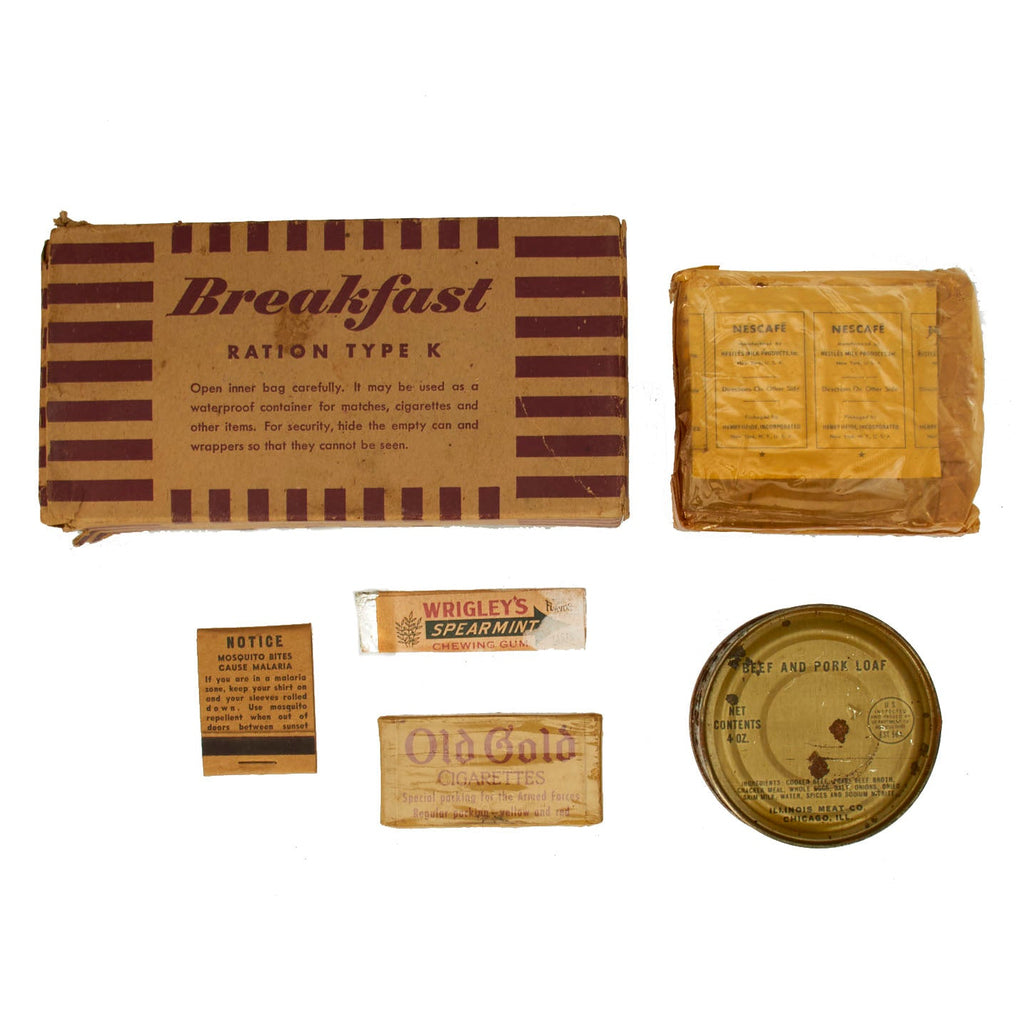 Original U.S. WWII K-Ration "Morale Series" Breakfast Meal Unit by Beech-Nut Packing Co. Original Items