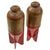 Original Italian WWII "Red Devil" 45mm Brixia Model 35 Mortar Bombs Salt & Pepper Shaker Trench Art With Carrier - dated 1939 - Inert Original Items