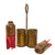 Original Italian WWII "Red Devil" 45mm Brixia Model 35 Mortar Bombs Salt & Pepper Shaker Trench Art With Carrier - dated 1939 - Inert Original Items