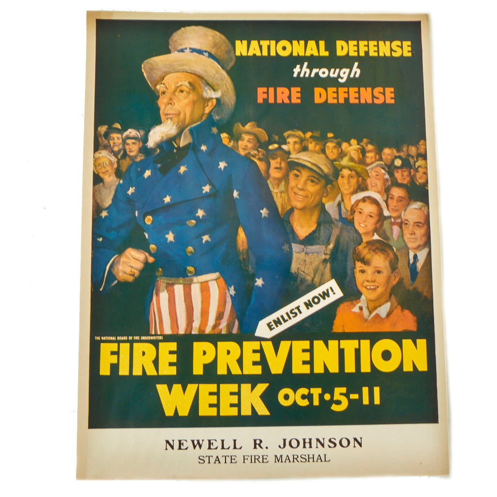 Original U.S. WWII Propaganda Poster: “National Defense Through Fire Defense” Original Items