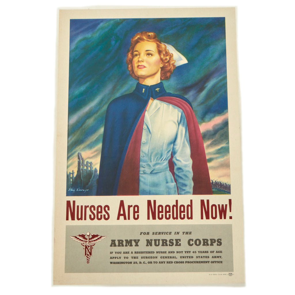 Original U.S. WWII Army Nurse Corps Recruitment Poster - Nurses Are Needed Now! - 19” x 12 ½” Original Items