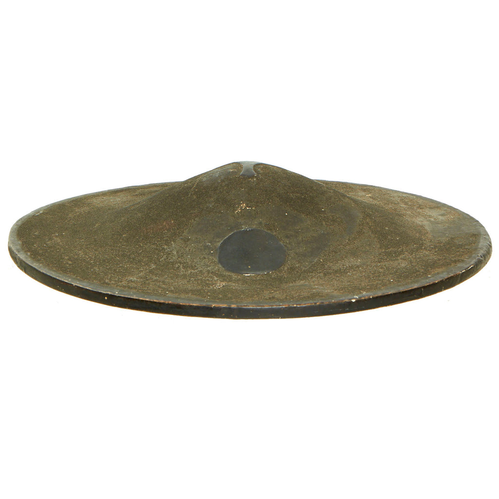 Original 19th Century Japanese Late Edo Period Lacquered Flat Jingasa Helmet Original Items