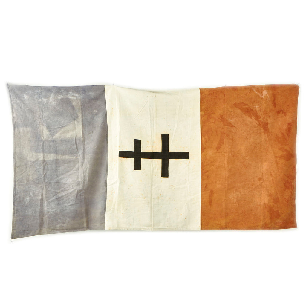 Original France WWII Free French Cross of Lorraine Flag - 70” x 34 ½” Original Items