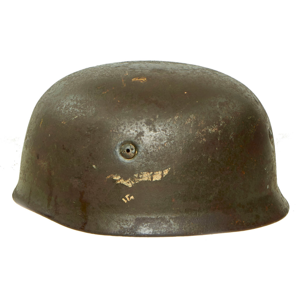 DRAFT Original German WWII Single Decal M-38 Luftwaffe Fallschirmjäger Paratrooper Helmet with Complete 61cm Liner and Chinstraps - ET71 Original Items