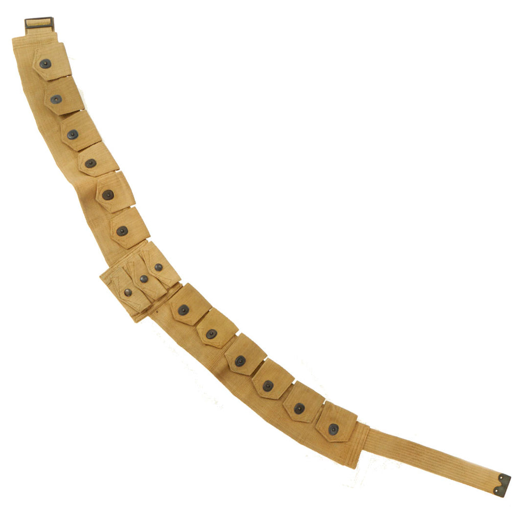 Original U.S. WWI Model 1912 Cavalry Ammunition Bandolier by MILLS dated 1918 - Unissued Condition Original Items