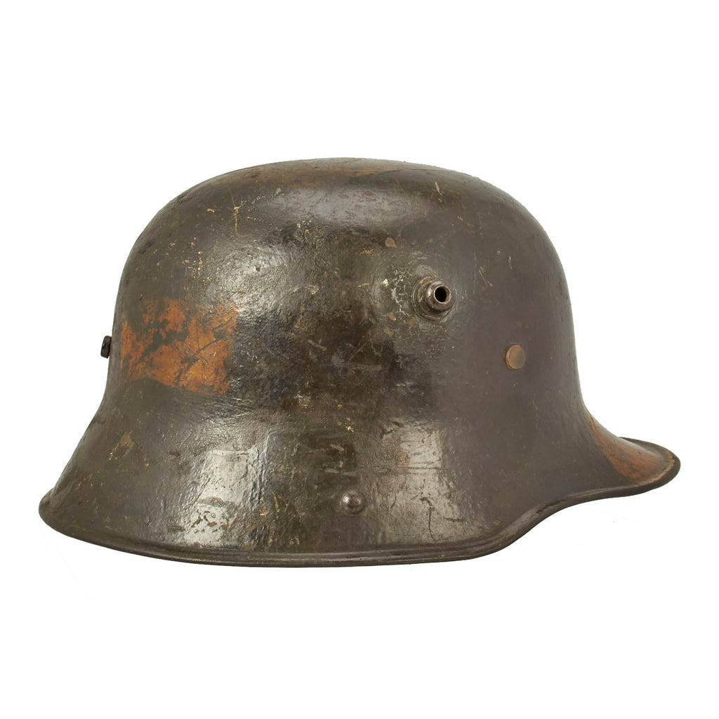 Original Imperial German WWI M16 Stahlhelm Camouflage Helmet with Liner - marked "Bell" L64 Original Items