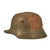 Original German WWI Battle Damaged M16 Stahlhelm Helmet with Camouflage Paint and Liner - marked Si66 Original Items