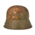 Original German WWI Battle Damaged M16 Stahlhelm Helmet with Camouflage Paint and Liner - marked Si66 Original Items