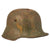 Original German WWI Battle Damaged M16 Stahlhelm Helmet with Camouflage Paint and Liner - marked Si66 Original Items